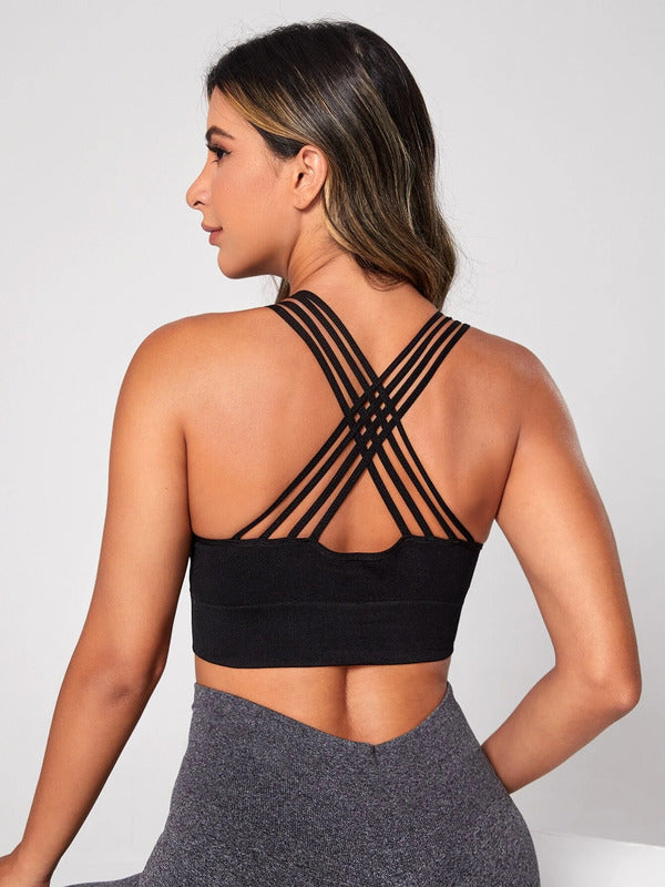 Strappy Back Crop Sports Tank Top